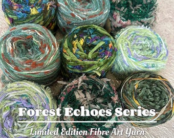 Forest Echoes Series Limited Edition Fibre Art Yarn –100g Textured Yarn Ball | Luxe Decorative Fibres for Crochet, Weaving, Knitting, Crafts