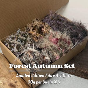 Forest Handmade Art Yarn Bundle | Limited Edition –Luxe Decorative Fibres | Mixed Color Sets for Crochet, Weaving, Knitting, Textile Art
