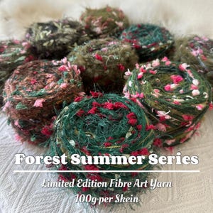 Forest Summer Series - Limited Edition Fibre Art Yarn – Textured Yarn Ball | Luxe Decorative Fibre for Crochet, Weaving, Knitting, Craft
