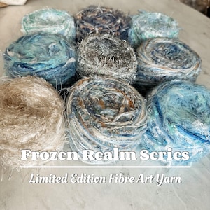 Frozen Realm Series – Limited Edition Fibre Art Yarn - 100g Textured Yarn | Luxe Decoration Fibres for Crochet, Weaving, Knitting, Crafts