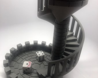 3D Printed Castle Dice Tower with Spiral Staircase