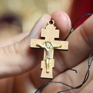 Handmade wooden Orthodox cross, Wooden cross, Orthodox pendant, Christian cross, Jesus crucifix, Wlessed cross, Orthodox necklace