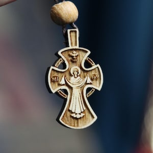 Orthodox Wooden Cross Pendant – Compressed Wood, Jesus Crucifix, Blessed in Church, Orthodox cross, Orthodox icon