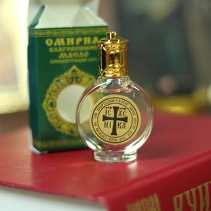 Orthodox Anointing Oil Roller Bottle | Holy Oil from Jerusalem | Prayer Oil with Cross | Christian Religious Gift | Healing Fragrance