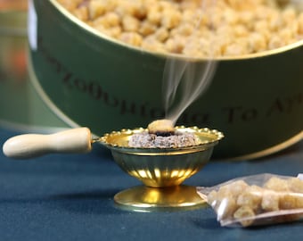 Orthodox Incense Set – Metal Censer, 60g Natural Resin Incense, Charcoal Tablets, Prayer Burner for Home Altar or Church Use