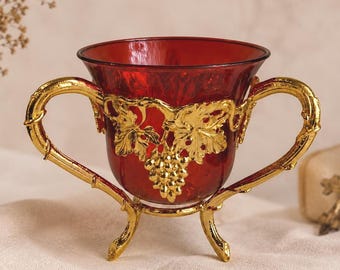 Orthodox Table Oil Lamp 4.9in Prayer Corner Vigil Lamp with Glass Cup
