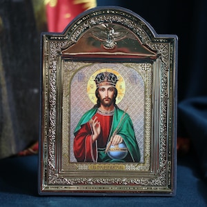 Icon of Jesus Christ, Folding icon, Jesus christ, Mother of god, Orthodox icon, Small icon, Pocket icon, Christian icon