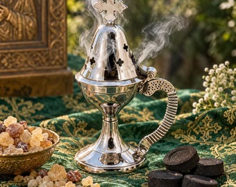 Brass Censer 12 cm / 4.72 in with 50g Incense & 10 Charcoal Tablets