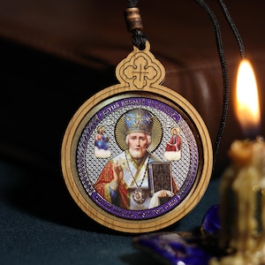 Car Pendant &quot;St. Nicolas&quot; – Greek Style,  Orthodox icon, Orthodox christian, Christianity art, Religious car decor