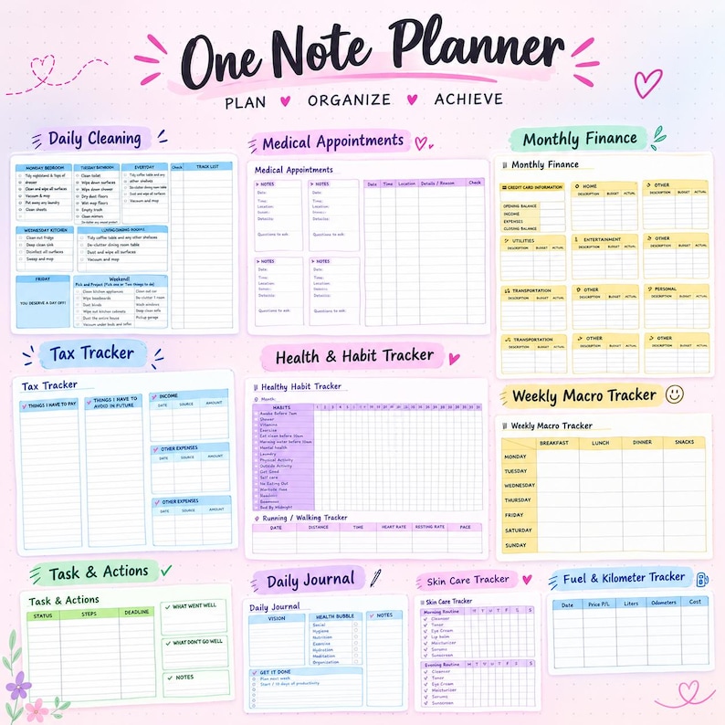 Planner Pages Onenote Onenote Template 2026| Professional Onenote Planner | Project ...