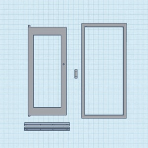 1:12 Scale Door with Hinge .stl files