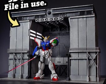 Archivos .stl del diorama del hangar de Gundam a escala 1/144