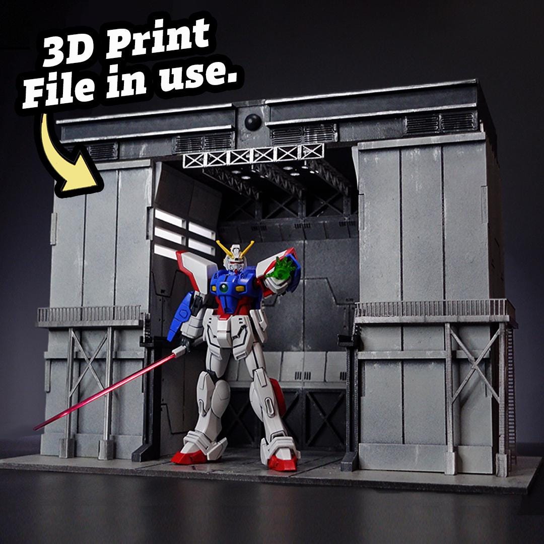 1/144 Scale Gundam Hangar Diorama .stl Files - Etsy