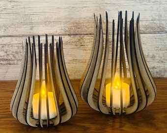 Rustikaler Teelichthalter aus Holz – Tischdekoration für Hochzeiten, natürliche Wohnaccessoires