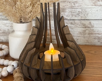 Wooden candle holder Rustic candle holder Eco-friendly wood Wedding center piece, Anniversary wood gift, Natural wood home decor