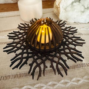 Wooden Candle Holder - Handmade Tea Light Wood Candle Holder - Eco-Friendly Centerpiece -Wedding Centerpiece Natural wood home decor gift