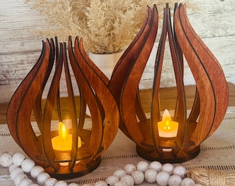 Candle holder handmade Rustic tea light wood candle holder Natural wood candle holder Wedding center piece Anniversary wood gift Unique