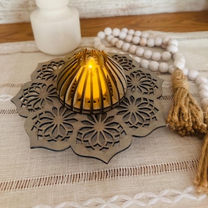 Wooden Candle Holder - Handmade Tea Light Wood Candle Holder - Eco-Friendly Centerpiece -Wedding Centerpiece Natural wood home decor gift