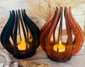 Candle holder handmade Rustic tea light wood candle holder Natural wood candle holder Wedding center piece Anniversary wood gift Unique