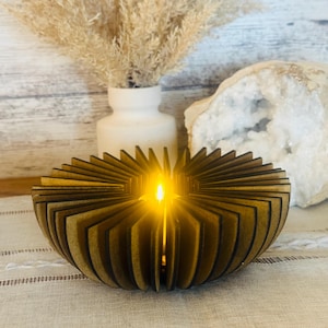 Wooden Candle Holder - Handmade Tea Light Wood Candle Holder - Eco-Friendly Centerpiece -Wedding Centerpiece Natural wood home decor gift