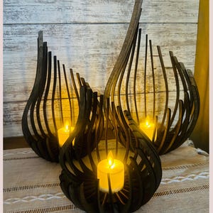 Wood tea light custom candle holder Rustic tealight wood candle holder Eco-friendly natural wood Wedding center piece, Anniversary wood gift