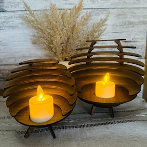 Candle Holder handmade –  Wood tea light holder Eco-Friendly modern Home Decor – Wedding Centerpiece or Gift –Wooden tealight candle holder