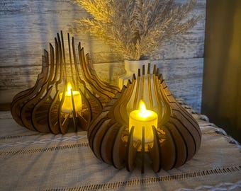 Candle holder handmade Rustic tea light wood candle holder Natural wood candle holder Wedding center piece Anniversary wood gift Unique
