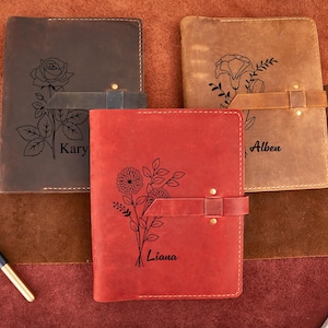 Personalisiertes graviertes Leder gefüttertes Tagebuch mit Verschluss, Reise-Notizbuch, Firmengeschenke, kundenspezifisches Tagebuch für Frauen, Geschenk für Mutter