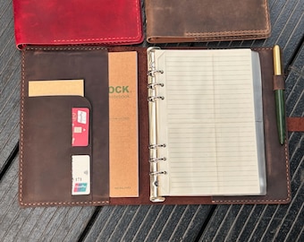 Handmade A5 Leather Journal, Rustic Notebook, Custom Logo/Name