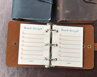Personalized Leather Pocket Journal, Refillable Mini Notebook