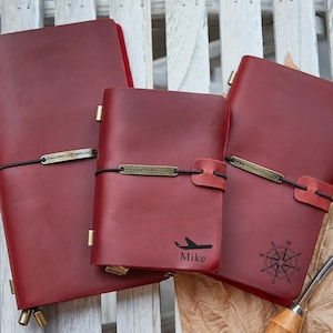 100% echtes Leder Traveler&#39;s Notebook, handgefertigtes Vintage Rindsleder Notebook, 8,5 &quot;x 4,5 &#39;&#39;Reisetagebuch, Planer Veranstalter, Reisetagebuch
