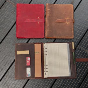 Personalized Leather Journal Notebook, Refillable A5 Journal with Name, Custom Leather Notebook for Him/Her