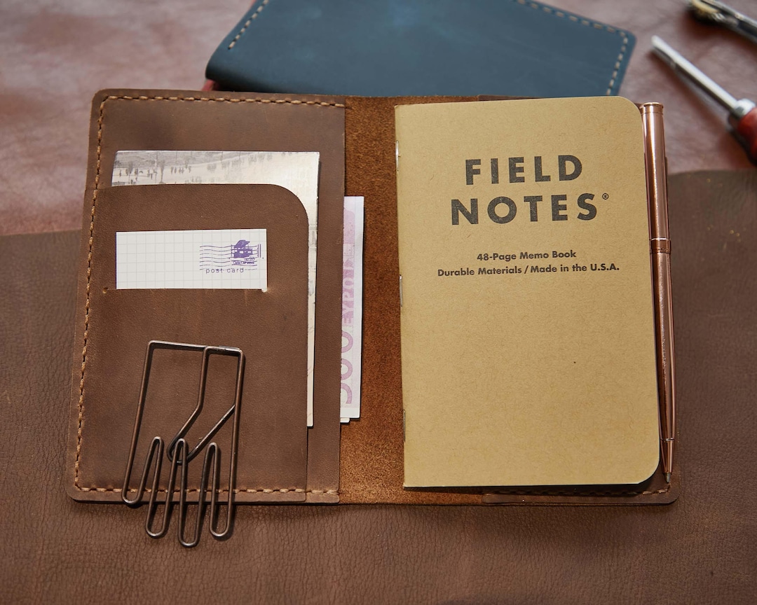 Personalized Leather Field Notes Cover, Refillable Pocket Journal - Etsy