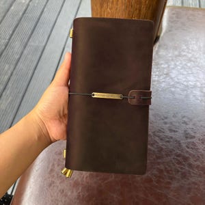 Personalized Refillable Leather Journal, Handmade Vintage Journal, 100% Genuine Leather Traveler&#39;s Notebook, 8.5&quot; x 4.5&quot; Travel Journal