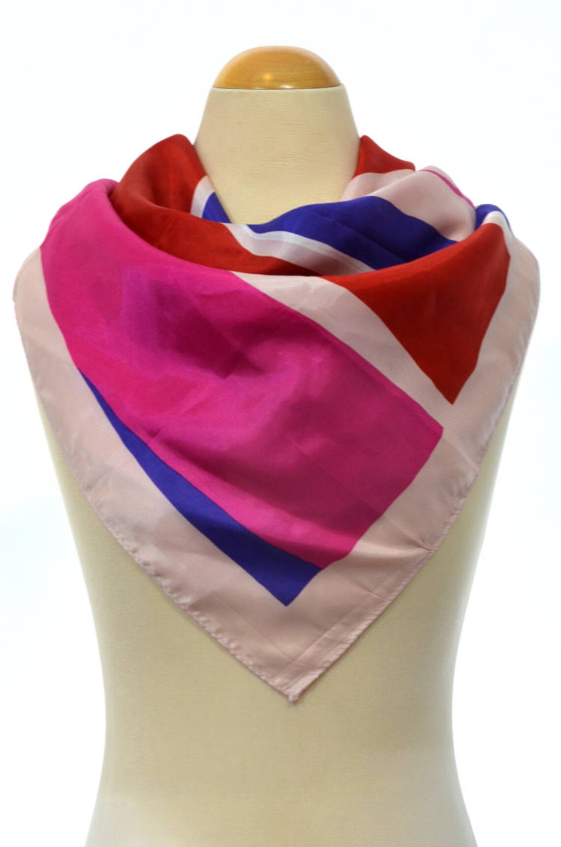 Pale pink scarf vintage square scarf large neck scarf | Etsy
