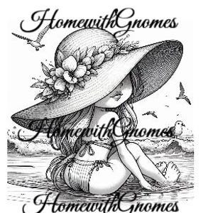 Beach Gnome Coloring Book: 25 Summer Scenes + Bonus Wall Art (Digital Download)