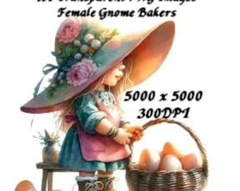 Watercolor Baker Gnome Clipart Bundle, Cottagecore Kitchen PNG (Digital Download)