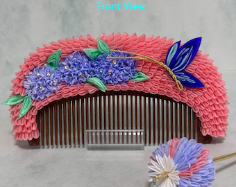 Hydrangea Tsumamizaiku Kanzashi Comb Set