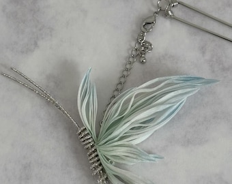 Skygreen Butterfly Tsumami Zaiku Kanzashi – A Symbol of Transformation & Elegance with exclusive NFT Provenance