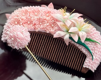 Sakura Tsumamizaiku  Comb & Kanzashi Set