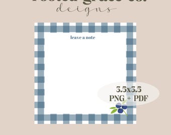 Blueberry Digital Printable Notepad | Printable Planner Pages | Digital Download Instant PDF Download | Stationery Printable