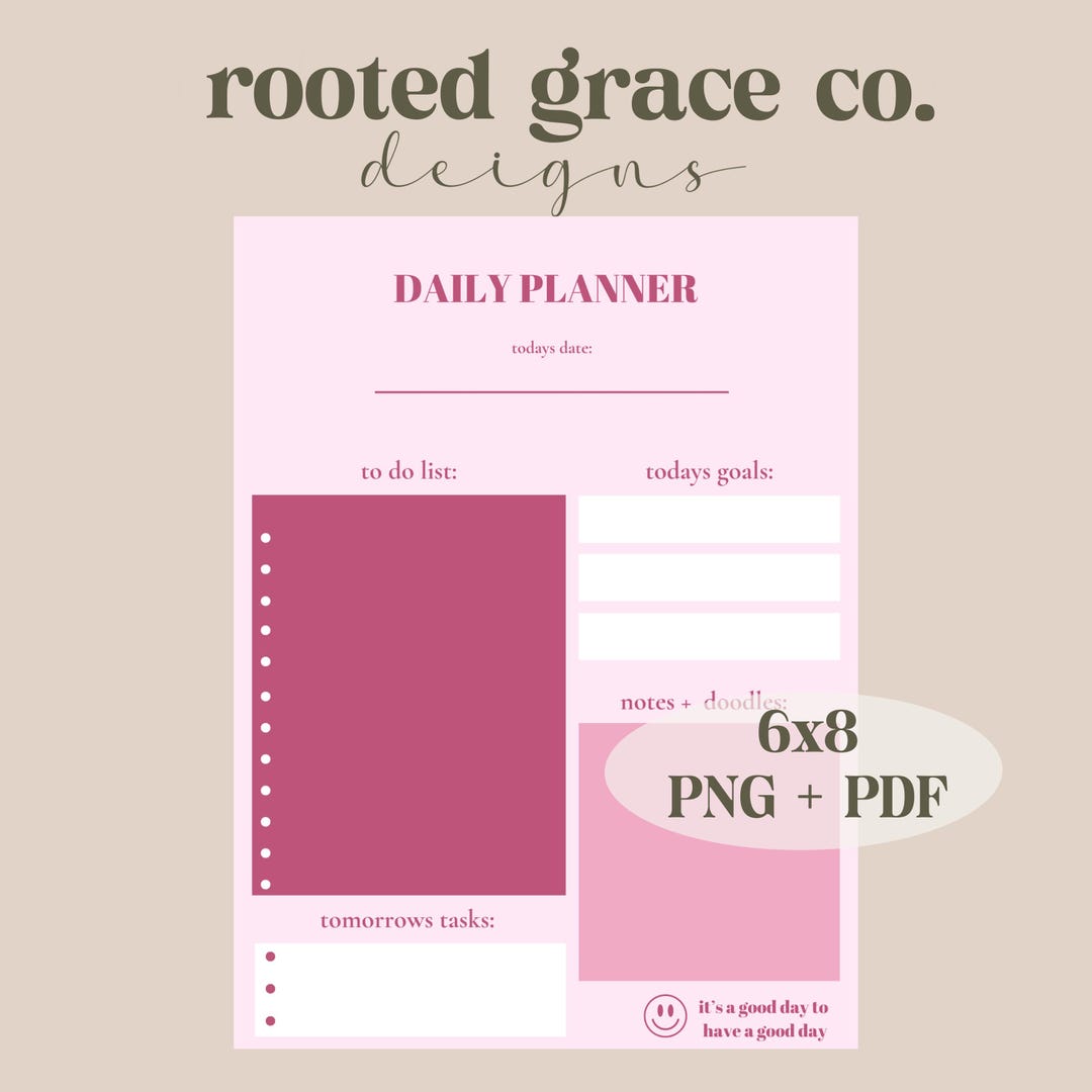 Printable Digital Daily Planner | Instant Download | Planner PDF for ...