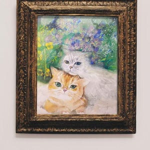 Original Cat Watercolor Painting｜Hand-Painted Pet Art, Feline Wall Decor, Cute Kitten Artwork, Framed Cat Lover Gift, Home Decor
