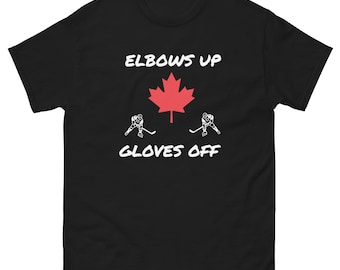 Elbows Up T-Shirt – Hockey Fight, Canada Pride, Anti-U.S. Tariffs, Bold Statement Tee, Novelty Gift, Funny| Canada is not for sale | Dad