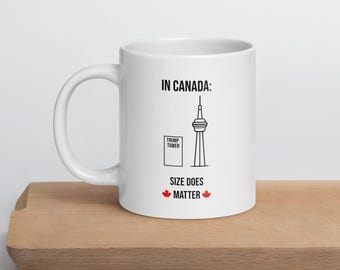 In Canada Size Does Matter Mug | Funny Canada Pride Mug | Unique Canadian Gift | Microwave & Dishwasher Safe Ceramic Mug