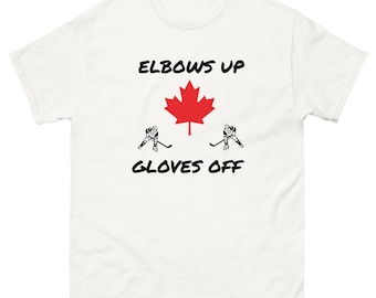Elbows Up Gloves Off T-Shirt Hockey, Canada Pride, Anti-U.S. Tariffs, Fun Novelty Gift, Statement Tee |  Canada is not for sale | Dad gift