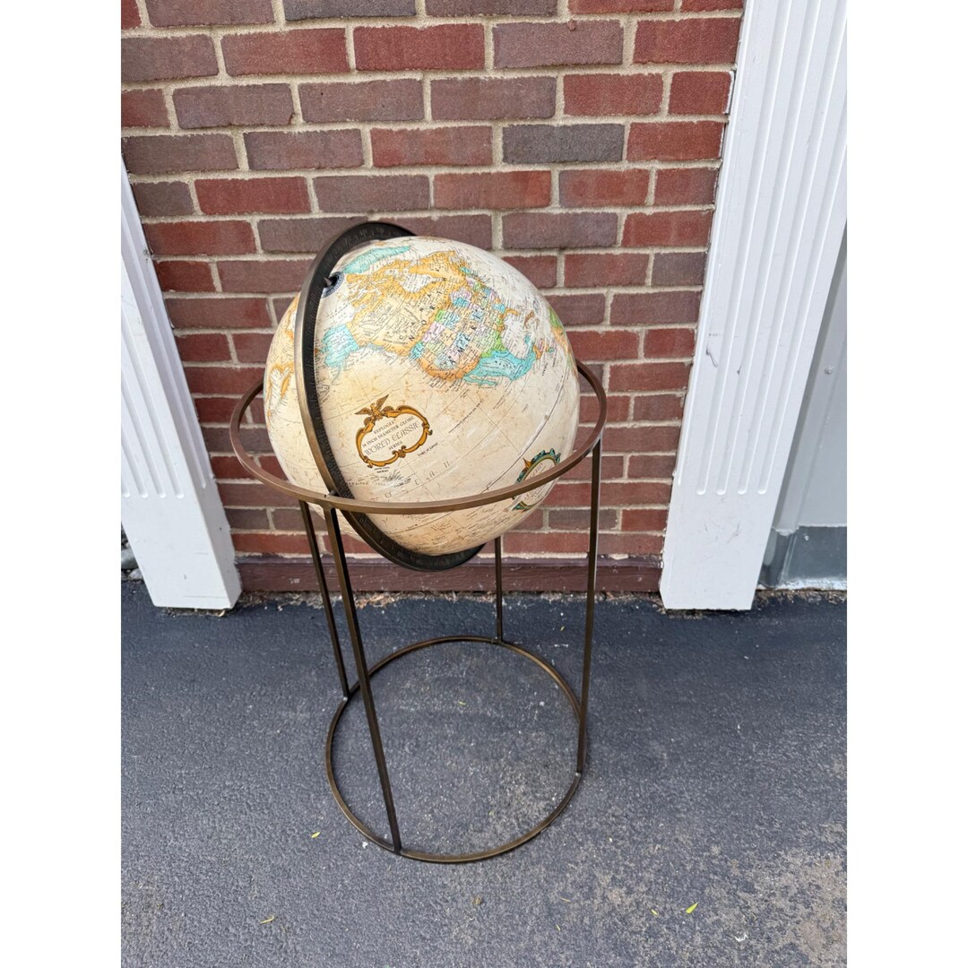 Paul Mccobb World Globe Bronze Floor Stand Vintage Modern Large 16 ...