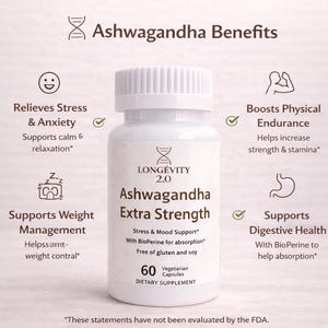 Ashwagandha Extra Strength + Berberine Plus Duo Pack | Vegan | Lab Tested | Longevity Supplement | 60 Caps Each | Energy & Balance image 3