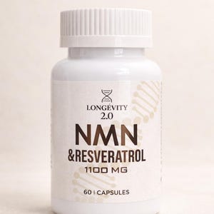 NMN 500mg + Resveratrol 600mg – 60 Vegan Capsules – Lab Tested Supplement – High Purity Formula