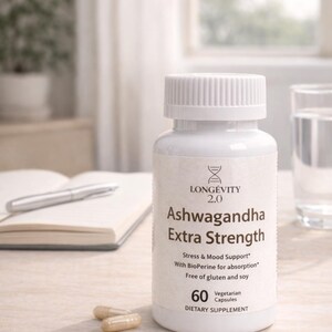 Cápsulas de Ashwagandha Extra Fuerte | Extracto de raíz de alta calidad | 60 cápsulas veganas | Probado en laboratorio | Suplemento Daily Balance imagen 4